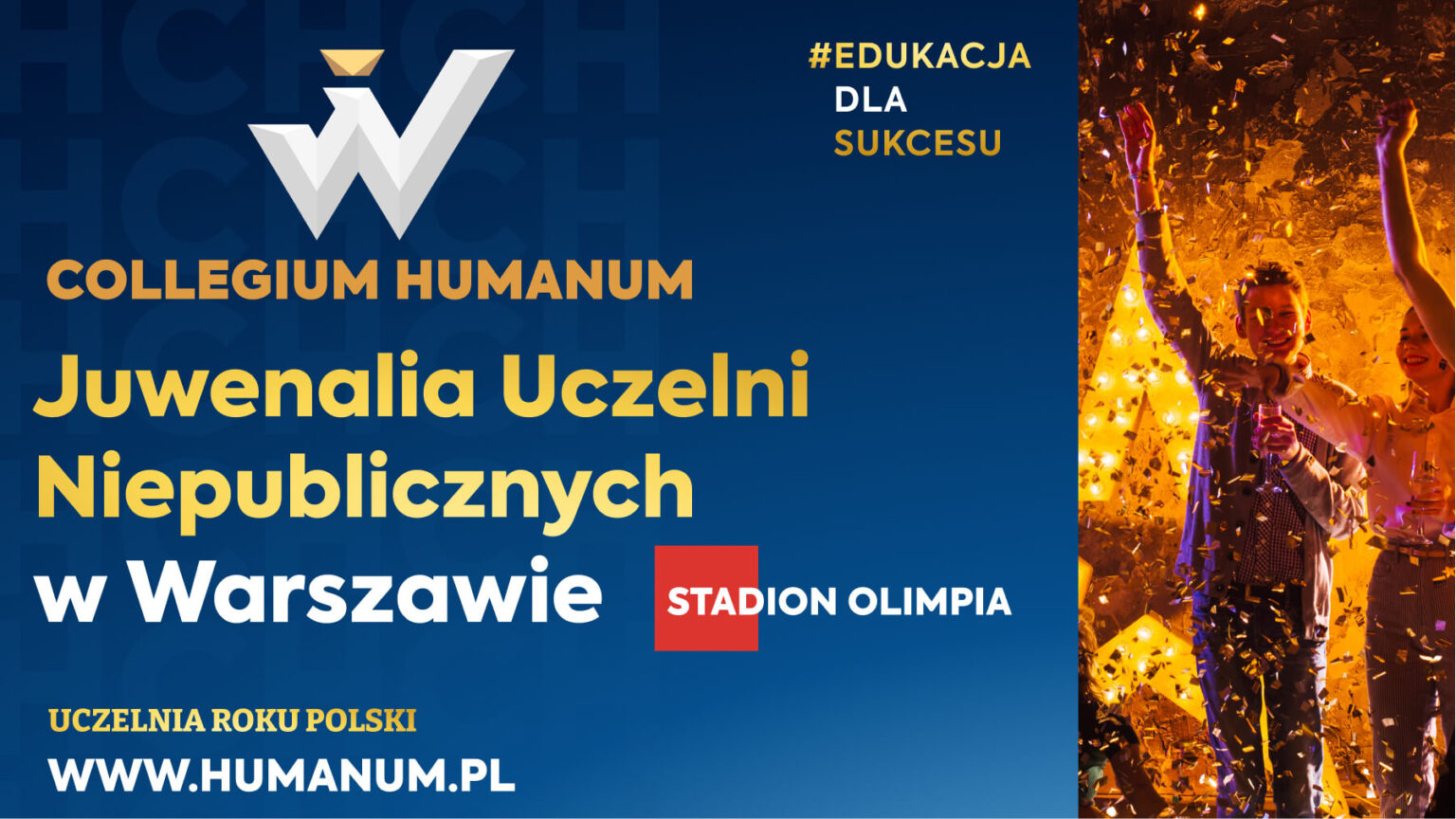 Zaproszenie na Juwenalia Uczelni Niepublicznych 2023 w Warszawie dla studentów Uczelnia Biznesu i Nauk Stosowanych „Varsovia”